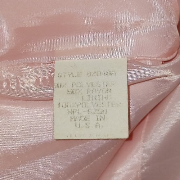 RUSS PETITES 2 Piece Light Pink Collarless Button Skirt Suit Women's Size 14 - Picture 12 of 16